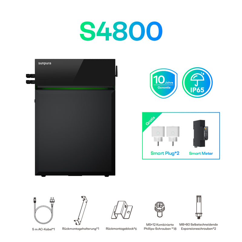 Laden Sie das Bild in Galerie -Viewer, Sunpura S4800 Plug&Play Balkonkraftwerk Speicher 4,8 kWh