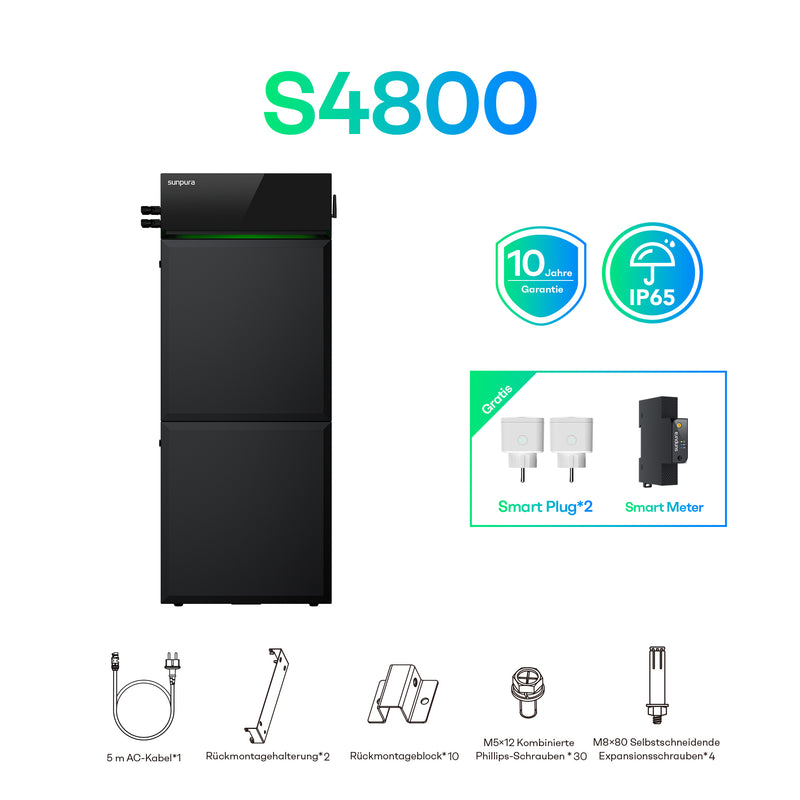 Laden Sie das Bild in Galerie -Viewer, Sunpura S4800 Plug&Play Balkonkraftwerk Speicher 4,8 kWh