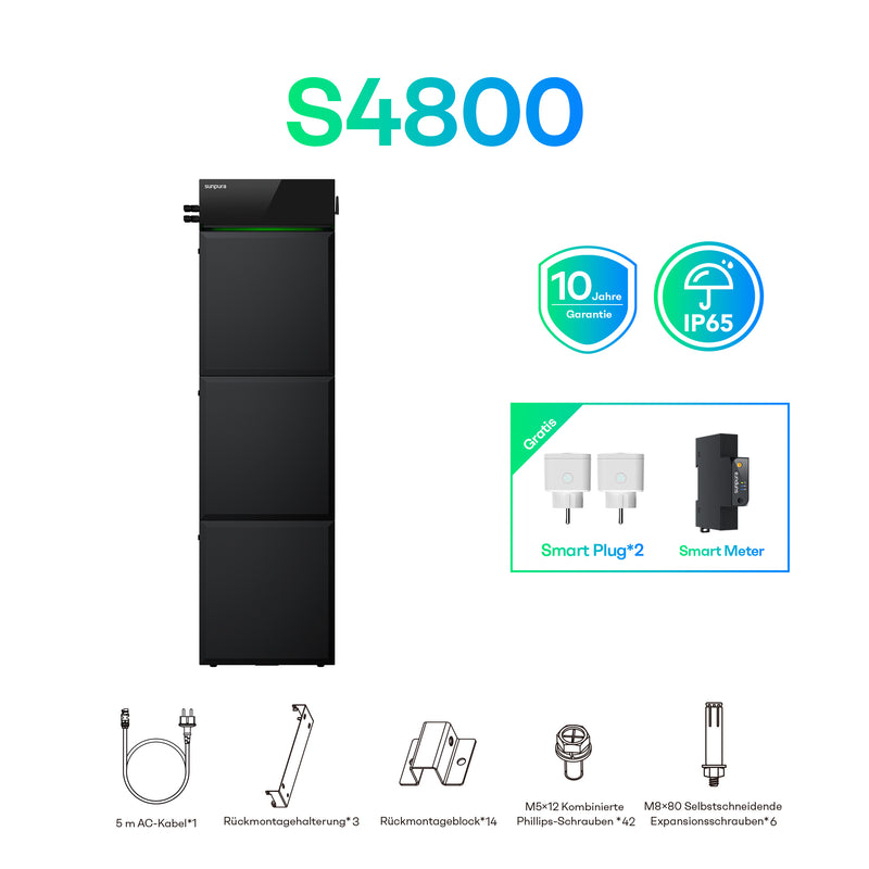 Laden Sie das Bild in Galerie -Viewer, Sunpura S4800 Plug&Play Balkonkraftwerk Speicher 4,8 kWh