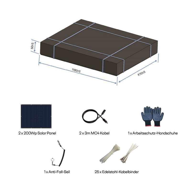 Laad de afbeelding in de Galerijviewer, NOVGEN Flexibele zonnepanelen 4x200Wp Ultralicht Ideaal voor balkon, tuin & camper