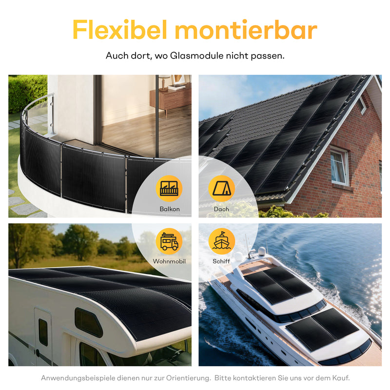 Laad de afbeelding in de Galerijviewer, Zonnepaneel, flexibele lichtgewicht set 200 Wp x 4