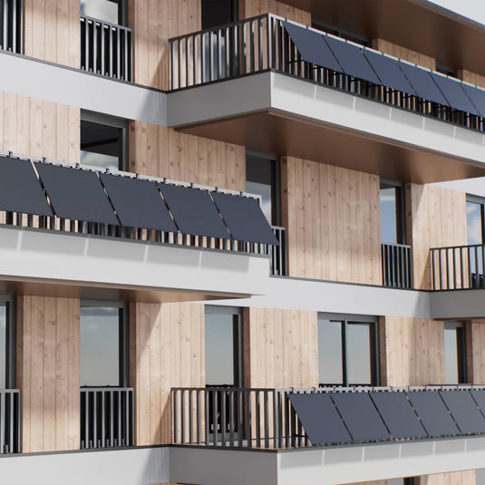 Leichtstahl Solarmodul Set 210W x 2, N-Typ TOPCon 182 Wafer Vollschwarz