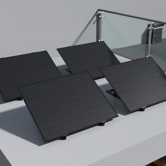 Leichtstahl Solarmodul Set 210W x 2, N-Typ TOPCon 182 Wafer Vollschwarz