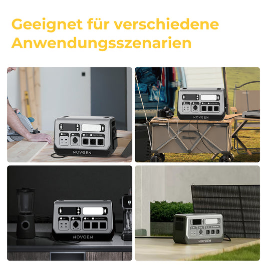 👉 Bis zum 30.11.2025: NOVB2048 kaufen – gratis Smart Plug dazu! NOVB-2048 – Die kompakte Komplettlösung für Solarstromspeicher. Der NOVB-2048 vereint MPPT-Laderegler, bidirektionalen Wechselrichter, Batterie und BMS in einem einzigen Gerät. Er unterstützt sowohl den netzgebundenen als auch den autarken Betrieb. Dank vielseitiger Anschlussmöglichkeiten eignet er sich ideal für den dauerhaften Einsatz in Balkonkraftwerken sowie für mobile Anwendungen wie Camping oder Gartenhaus. Beschreibung · Balkonbatterie