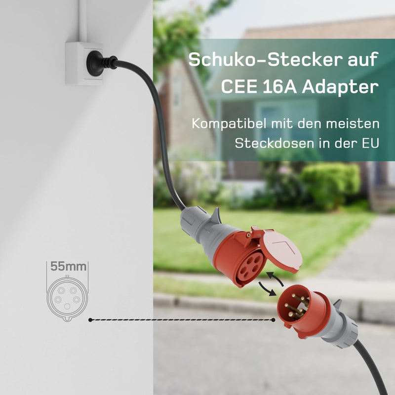 Laden Sie das Bild in Galerie -Viewer, De Mobile Ladestation 11 kW, 7 m, Schwarz, App-Steuerung
