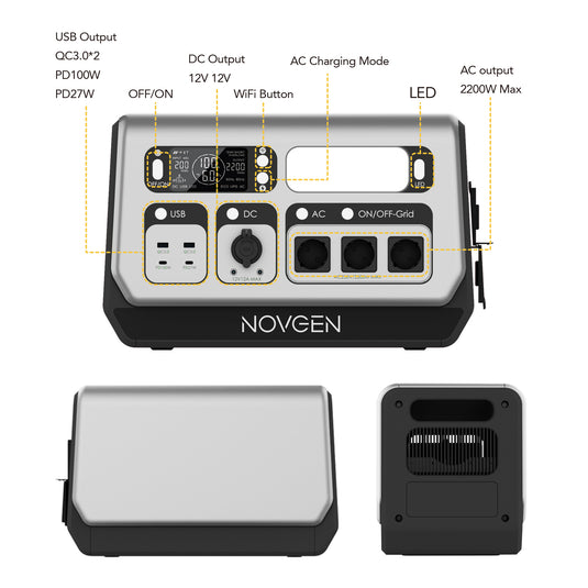 NOVB-2048 – Die kompakte Komplettlösung für Solarstromspeicher.
Der NOVB-2048 vereint MPPT-Laderegler, bidirektionalen Wechselrichter, Batterie und BMS in einem einzigen Gerät. Er unterstützt sowohl den netzgebundenen als auch den autarken Betrieb. Dank vielseitiger Anschlussmöglichkeiten eignet er sich ideal für den dauerhaften Einsatz in Balkonkraftwerken sowie für mobile Anwendungen wie Camping oder Gartenhaus. 

der NOVB-2048 ist im Bereich 0 – 40 °C nutzbar (Entladung: –10 – 40 °C, Lagerung: –20 –
