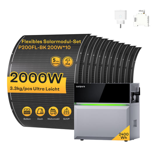 Solarmdoule & Sunpura S2400 - Hybrid Stromspeicher, AI-HEMS, stapelbar, dynamischer Strompreis, DC & AC gekoppelt