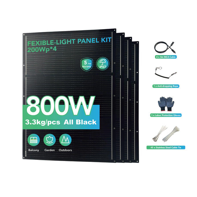 Solar module, flexible lightweight set 200 Wp x 4 