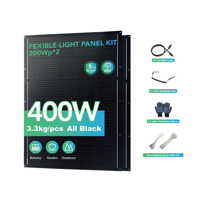 Solar module, flexible lightweight set 200 Wp x 2 