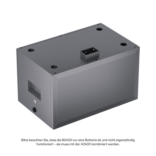 👉 Bis zum 30.11.2025: A2400 + B2400 kaufen – gratis Smart Meter &amp; Smart Plugs sichern! 💶 Jetzt 100 € Gutschein automatisch einlösen – Endpreis nur 899 €


S2400 – Die smarte All-in-One Lösung für Ihre Energieunabhängigkeit.
Das S2400 System vereint einen Hybridwechselrichter mit einem modularen Batteriespeicher (bestehend aus einem A2400 und einem oder mehreren B2400 Modulen). Einfach an eine herkömmliche Haushaltssteckdose anschließen – echtes Plug &amp; Play.
Kompatibel mit Smart Metern und intellig