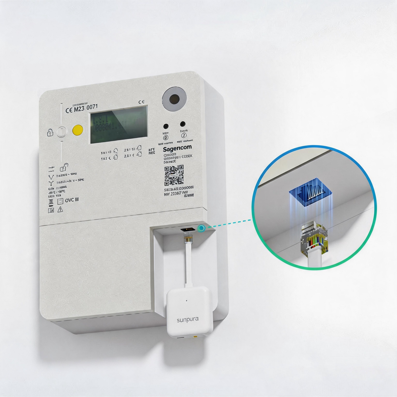 Chargez l'image dans la visionneuse de la galerie, Sunpura P1 Zählerleser WLAN – Energie Monitor für Smart Meter mit P1 Schnittstelle – Echtzeit Verbrauchsdaten per Sunpura App – Plug &amp; Play – 2,4 GHz WiFi - Bluetooth (BLE)
