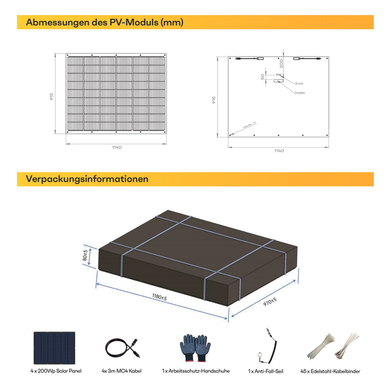 Chargez l'image dans la visionneuse de la galerie, NOVGEN Flexible Solarmodule 4x200Wp Ultra Leicht Ideal für Balkon, Garten &amp; Wohnmobil
