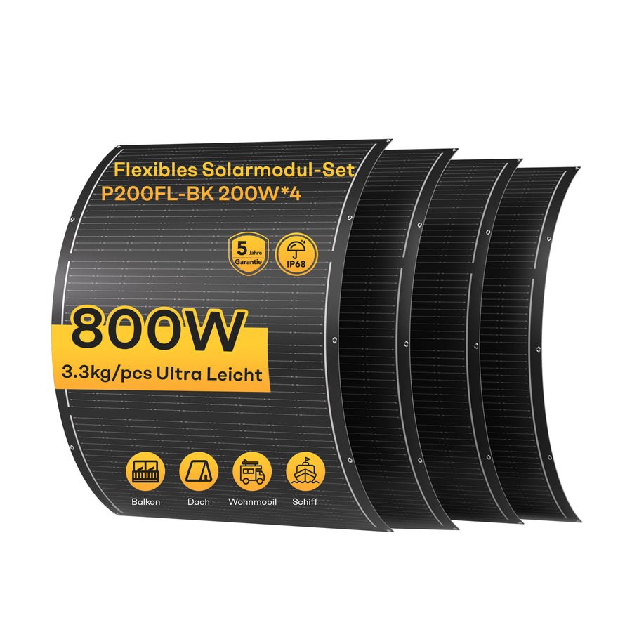 SUNPURA/NOVGEN Flexible Solarmodule 4x200Wp Ultra Leicht Ideal für Balkon