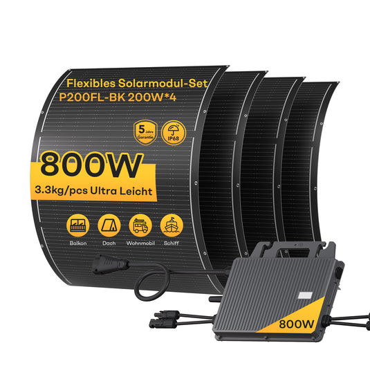 Solarmodule + Tsun Tsol-M800 800W Mikro-Wechselrichter  –  für Ihr Balkon-Solarsystem PV Set