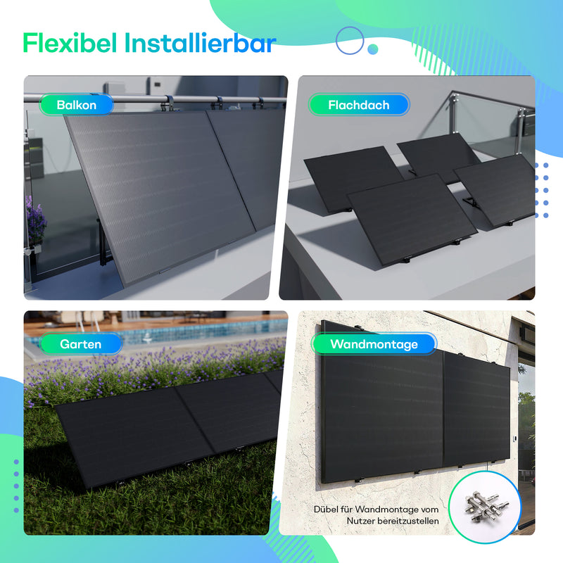 Laad de afbeelding in de Galerijviewer, Leichtstahl Solarmodul Set 210W x 2, N-Typ TOPCon 182 Wafer Vollschwarz
