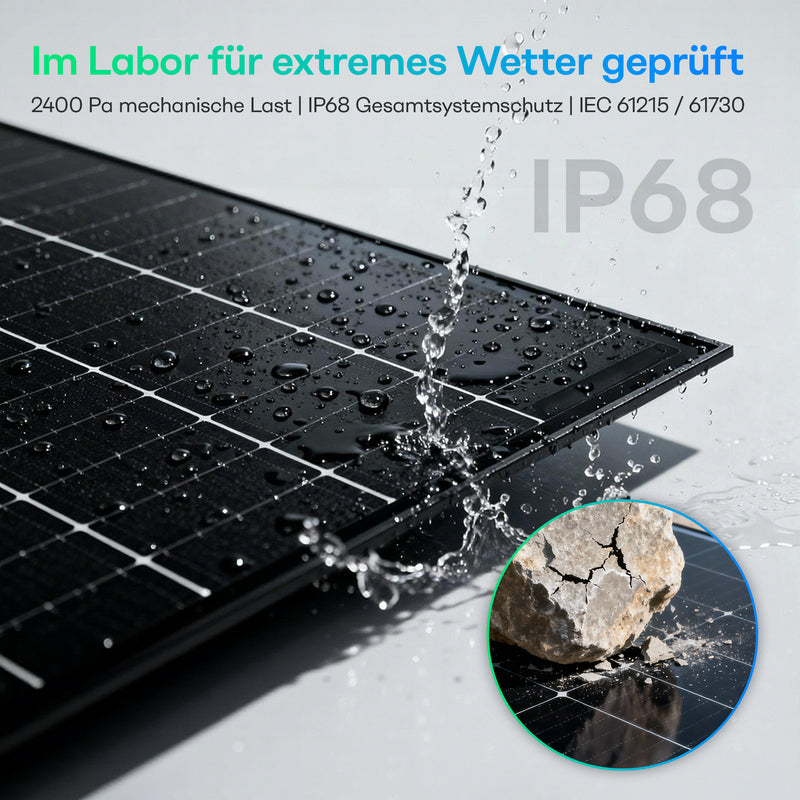 Laad de afbeelding in de Galerijviewer, Leichtstahl Solarmodul Set 210W x 2, N-Typ TOPCon 182 Wafer Vollschwarz
